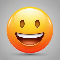 Fototapeta premium Happy smiley face emoji isolated on white background