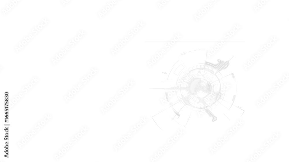 Wall mural abstract digital interface elements floating on a modern background, representing technology and con