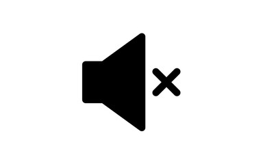 No sound icon, mute button 
