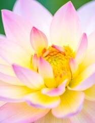 Fototapeta premium Close-up of a pastel pink and yellow flower