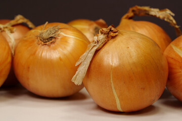 Yellow bulb onion. Onion - very healthy product with many beneficial properties