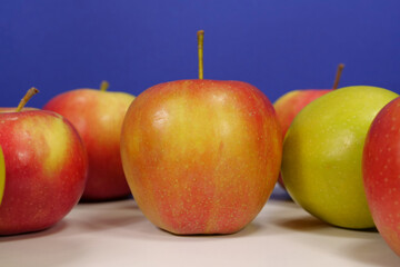 Ripe juicy red and yellow apples