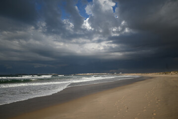 storm clouds over the beach