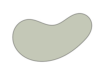 Abstract organic blob shape in grey green color for modern background design, branding, posters, and minimal decoration