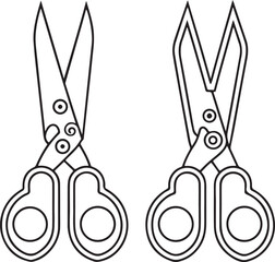 Isolated scissor icon set, black scissor icon, white scissor icon, line art scissor icon, minimal scissor icon, isolated scissor icons clean vector design, scissor illustration