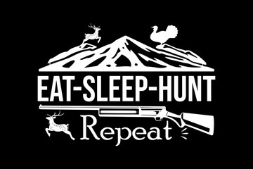 eat sleep hunt svg hunting typography t-shirt design for cricut.