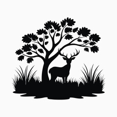 black and white silhouettes of animals