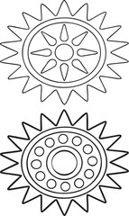 Obraz premium Isolated sun icon set, black sun icon, drought symbol icon, line art sun icon, minimal sun icon, isolated sun icons clean minimal vector design, weather drought sun illustration