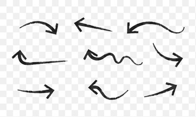 Hand drawn grunge arrows vector. Grunge arrow brush. Grunge arrow paint pointing right.