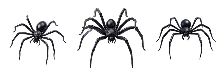 Obraz premium Spooky 3d halloween spiders in a dark environment close-up view for engaging digital content