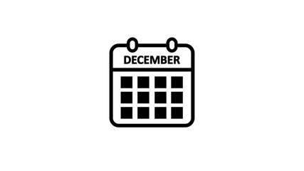 Modern Calendar icon isolated . Monthly and Day calendar icon , December text animation .December month calender icon isolated .