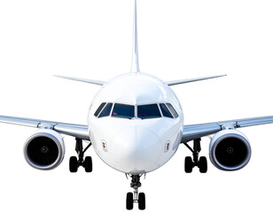 Naklejka premium Angled Side View of White 3D Airplane, Isolated