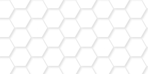 Minimal abstract White Hexagonal Background. Luxury White Pattern. Futuristic grid honeycomb mosaic white background. geometric mesh cell texture. modern futuristic wallpaper.	