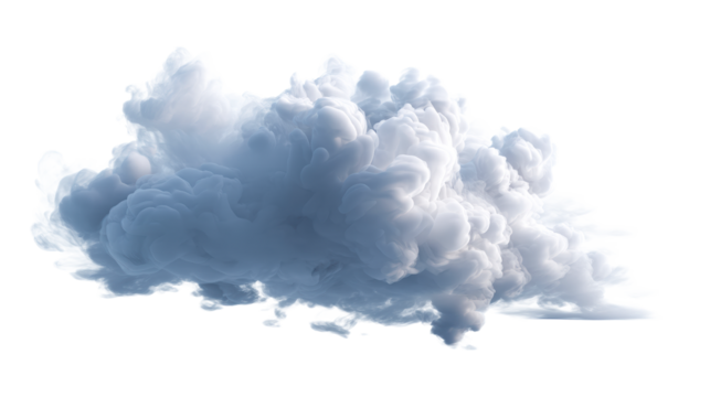 Soft Blue Smoke Swirls Against White Background