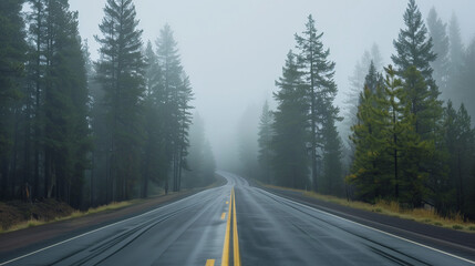 Naklejka premium Road in the forest