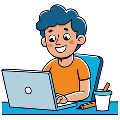 Men Working on Desk and Office Vector Design