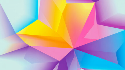 Vibrant abstract geometric crystal facets with soft gradient colors, modern design