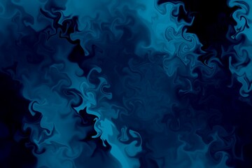 Abstract blue background resembling the depths of the ocean. Smooth color transitions create the effect of water currents and the mysterious atmosphere of the underwater world.