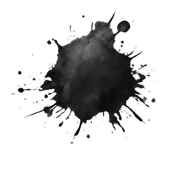 Dramatic ink blotch, perfect for adding a touch of artistic flair to your designs and projects  isolated on transparent background