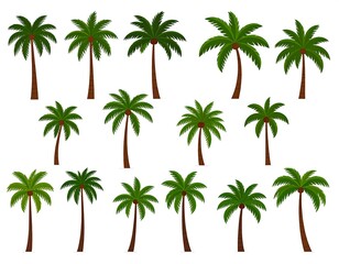Collection of stylized palm trees
