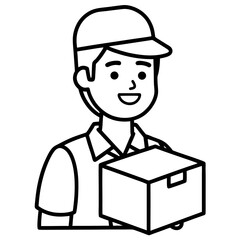 Delivery person holding a package