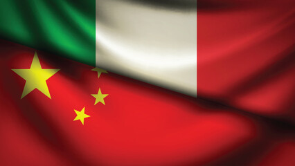china and italy flag fusion design