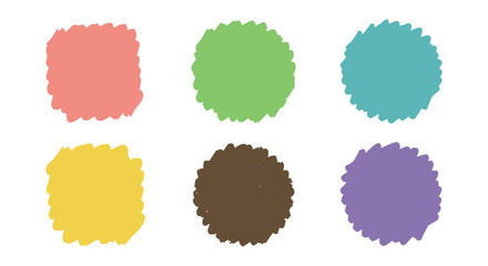 Colorful geometric shapes in different hues on a white background