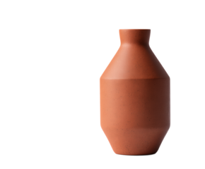 Large, brown vase on a transparent background