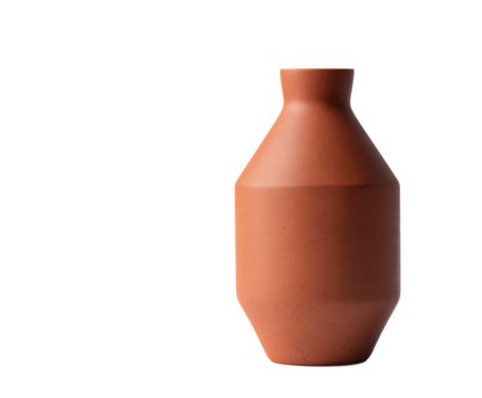 Large, brown vase on a transparent background