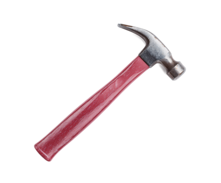 Red hammer on a transparent background