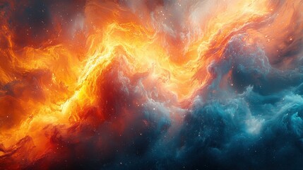 Fototapeta premium A vibrant spark ignited by the mind's boundless imagination, a symphony of data and algorithms, birthing novel creations and pushing the boundaries of artistic expression, 8k 