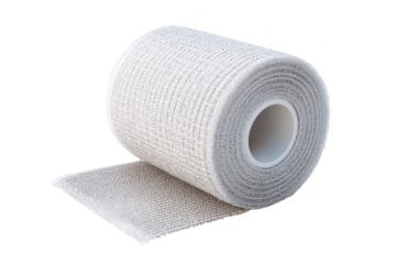 Rolled-up light gray athletic tape