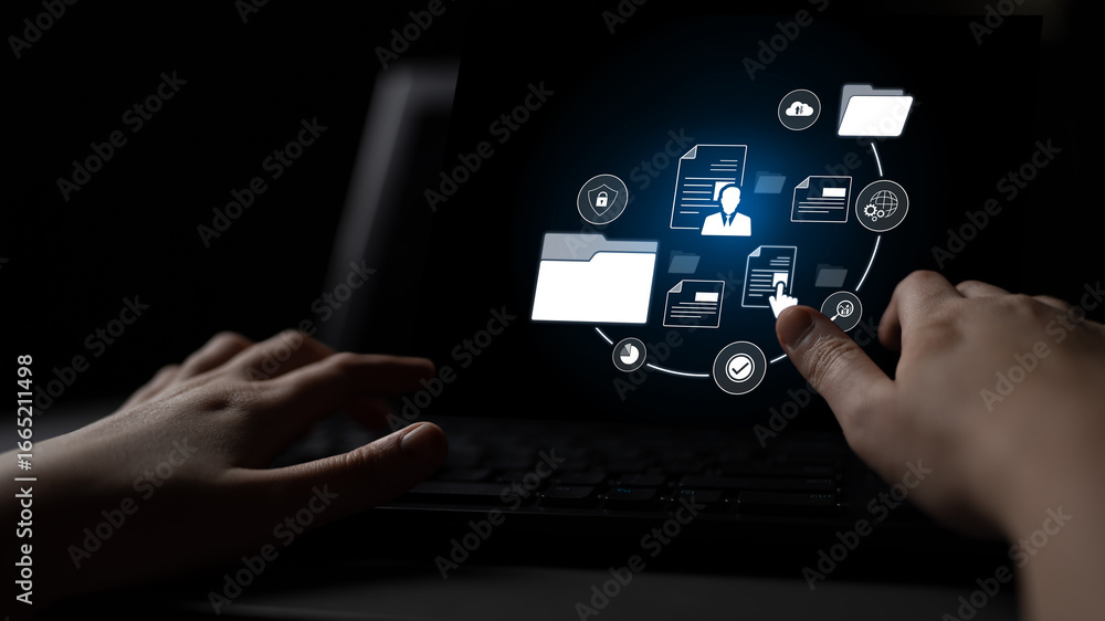 Poster document management system for secure file storage, organized access, and efficient digital workflow