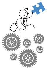 Stick man with business concept vector illustration design