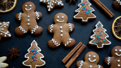 Festive gingerbread cookies and decorations creating a warm, inviting holiday scene for Christmas