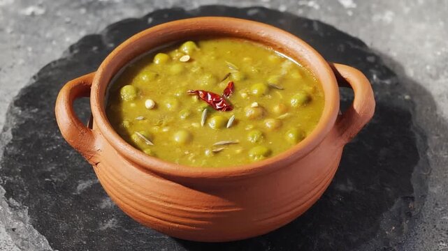 hari mutter ka nimona (green peas daal) close-up video