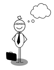 Stick man business vector illustration with simple concept