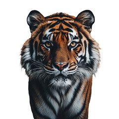Obraz premium tiger, majestic tiger prowling through a lush green forest, isolated on transparent background