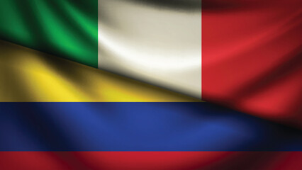 colombia and italy flag fusion design