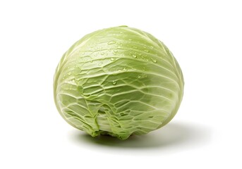 Fresh green cabbage isolated on white background