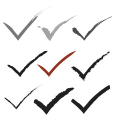 tick marks ink brush style