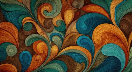 Intricate swirling patterns in rich colors.