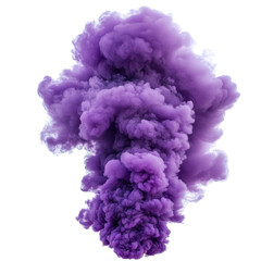 Fototapeta premium Transparent purple smoke cloud, delicate, transparent purple smoke cloud billowing softly, isolated on transparent background