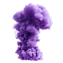 Fototapeta premium Transparent purple smoke cloud, delicate, transparent purple smoke cloud billowing softly, isolated on transparent background