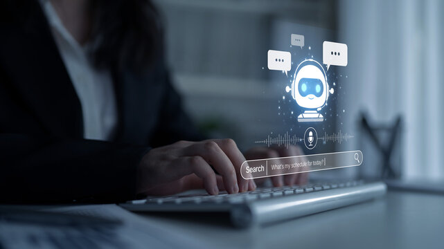 AI assistant with voice chat interface, combining smart chatbot, voice command, and AI-powered control search tools. Agentic AI assistant helps users search and chat naturally. Spline