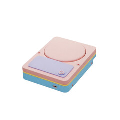 Retro pastel gaming console isolated on transparent background