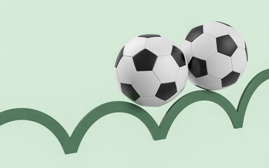 Obraz premium Soccer balls balancing on an abstract graph, perfect for sports marketing and team success concepts