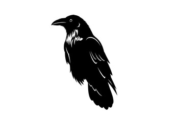 Fototapeta premium Black Raven Silhouette Vector Art Majestic Bird Symbol of Mystery and Wisdom for Design Projects