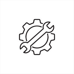 Wrench and Gear Symbolizing Technical Support and Mechanical Solutions, Engineering, and Technical Expertise in Design and Repair Work