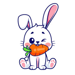 easter bunny with carrot